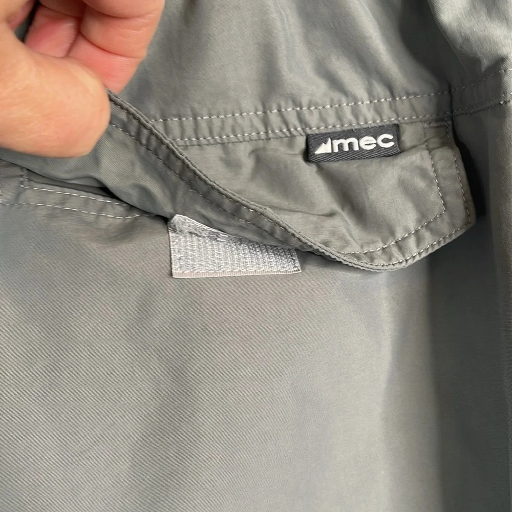 MEC Mens Mountain Equipment Co-op Nylon Wind Pants Grey Elastic Drawstring L - Picture 7 of 12